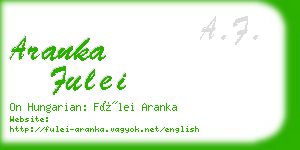 aranka fulei business card